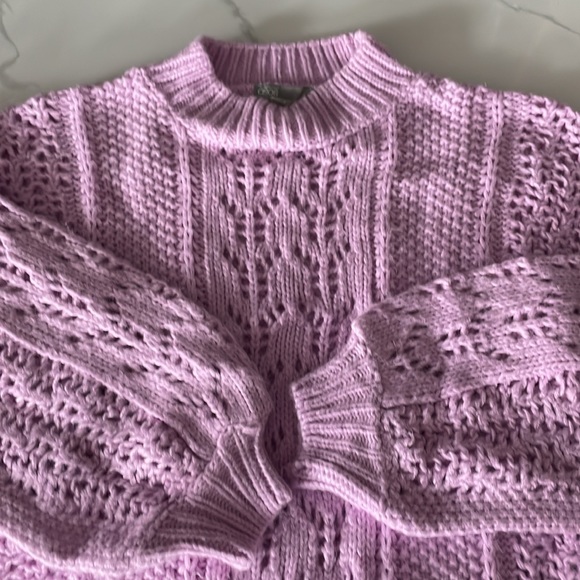 ASOS Lilac/Pink Sweater Open Stitch Bell Sleeve - Picture 5 of 6
